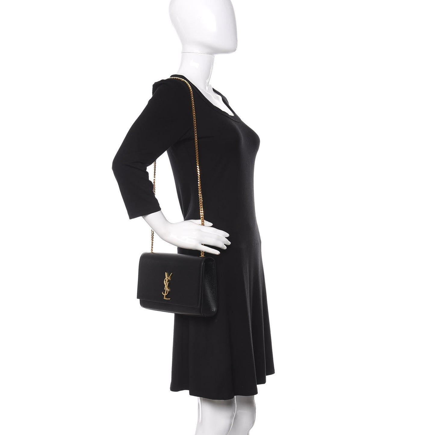 Grain De Poudre Medium Classic Monogram Kate Satchel Black