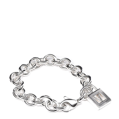 Tiffany Sterling Silver Initial V Lock Charm Bracelet 1 of 5