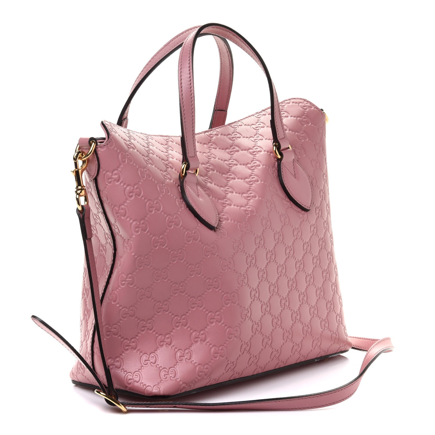 Gucci Guccissima Signature Linea A Foldover Tote Rose Baby Candy 3 of 11