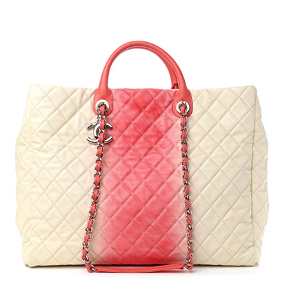 Chanel Caviar Ombre Large Shopping Tote White Rose 1 of 10