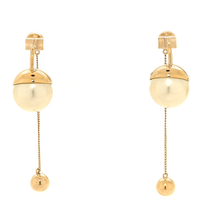 Christian Dior Pearl Mise En Dior Tribal Drop Earrings Gold 1 of 4