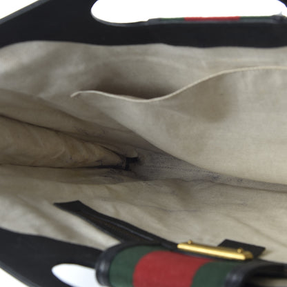 Gucci Calfskin Web Padlock Tote Black 5 of 11