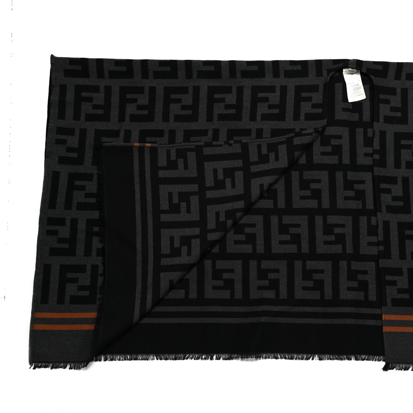 Wool Silk FF Poncho Black