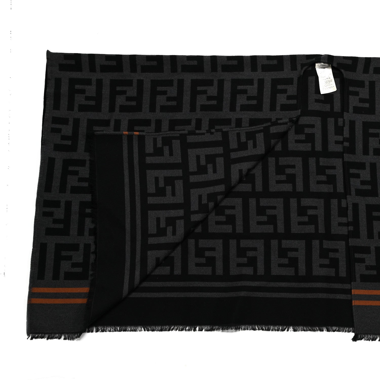 Fendi Wool Silk FF Poncho Black 3 of 4