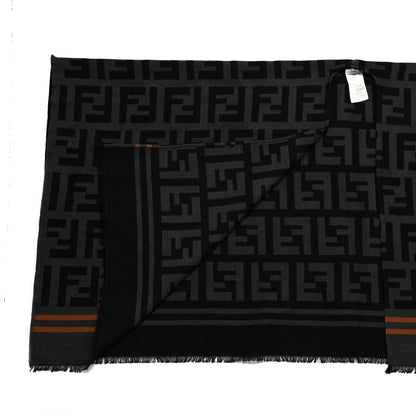 Fendi Wool Silk FF Poncho Black 3 of 4