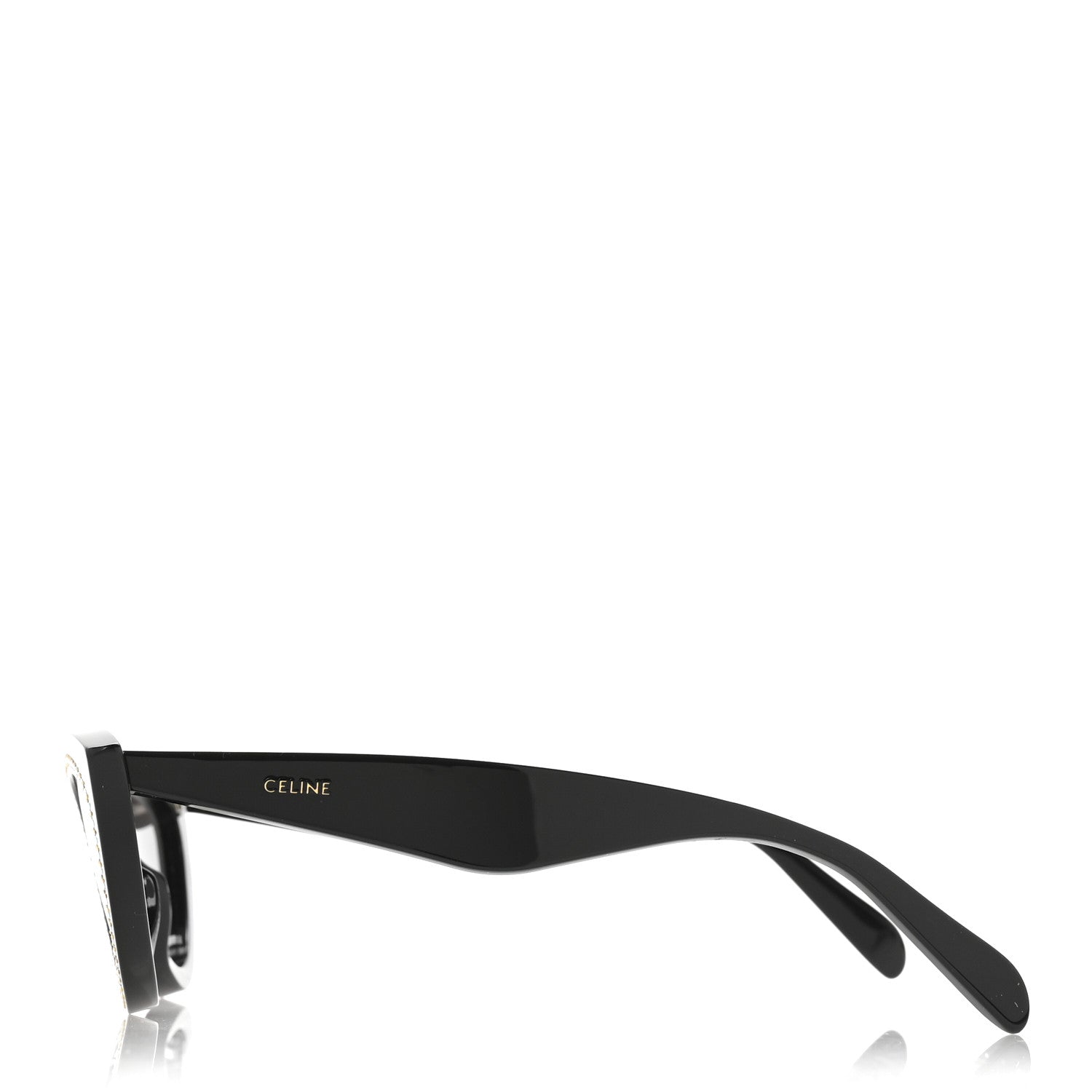 Celine Acetate Crystal Cat Eye Sunglasses CL4019IS Black 3 of 7