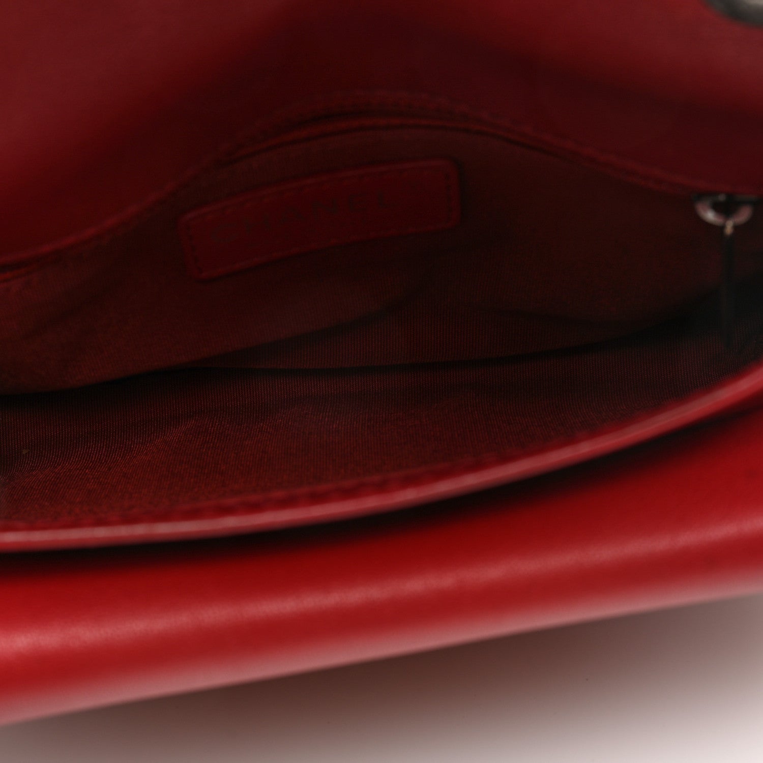 Chanel Goatskin Quilted Small Natural CC Flap Red 5 of 11