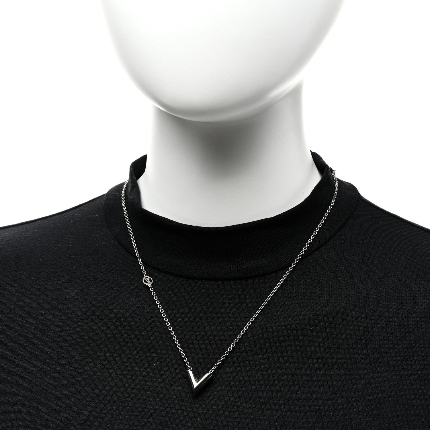Louis Vuitton Metal Essential V Supple Necklace Silver 2 of 6