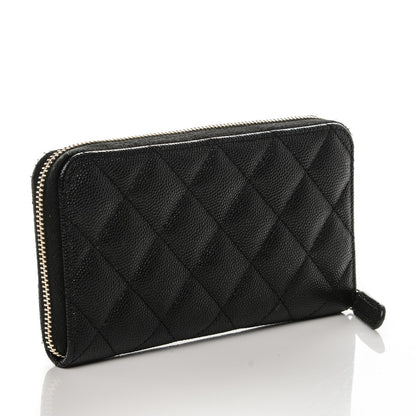 Chanel Caviar Quilted Small Zip Around Wallet Black 3 of 8