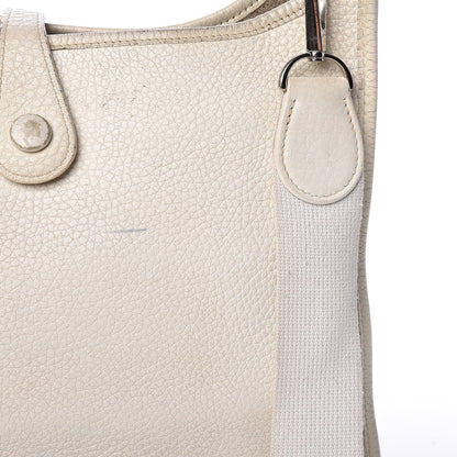 Hermes Taurillon Clemence Evelyne PM White 20 of 21