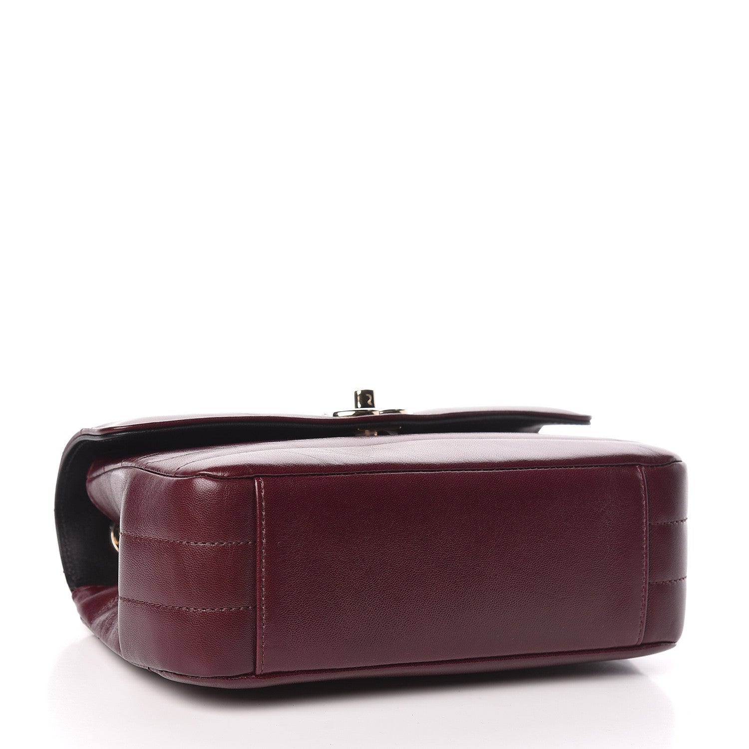 Chanel Shiny Lambskin Quilted Small Chevron Miroir Burgundy 4 of 12