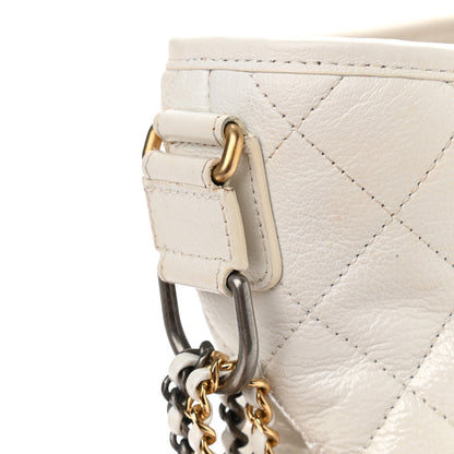 Chanel Patent Goatskin Quilted Medium Gabrielle Hobo White 22 of 25