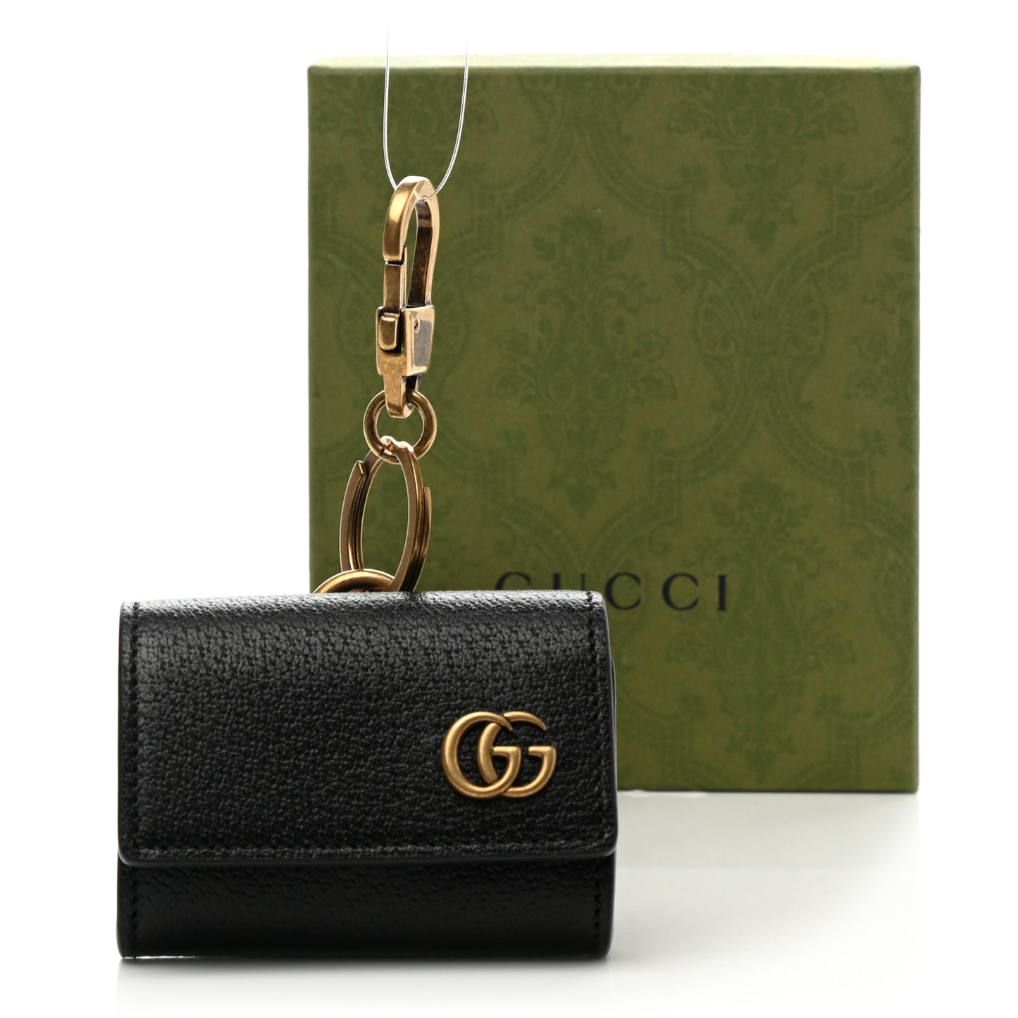 Calfskin Boar Effect GG Marmont AirPods Pro Case Black