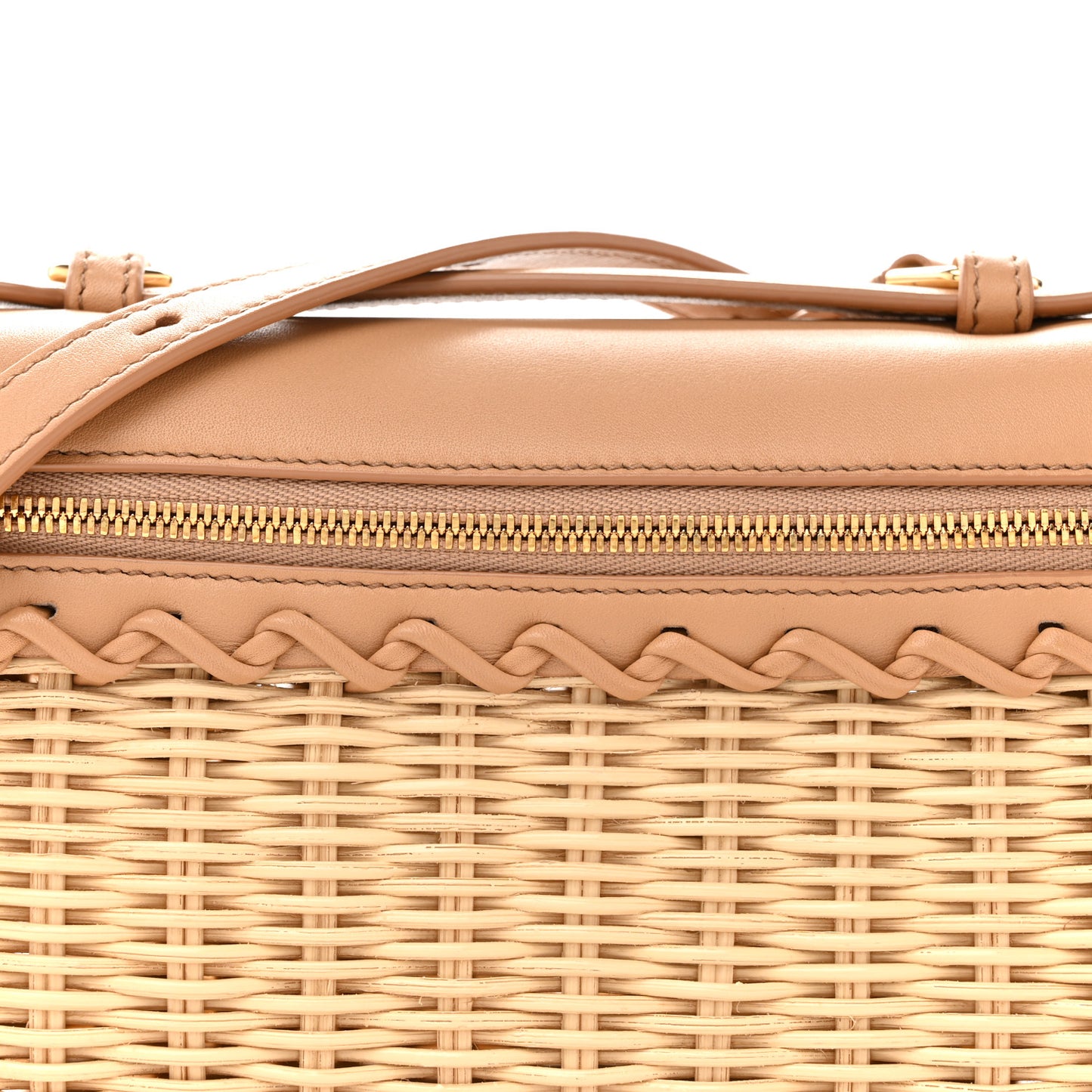 Wicker Calfskin L19 Extra Pocket Pouch Natural
