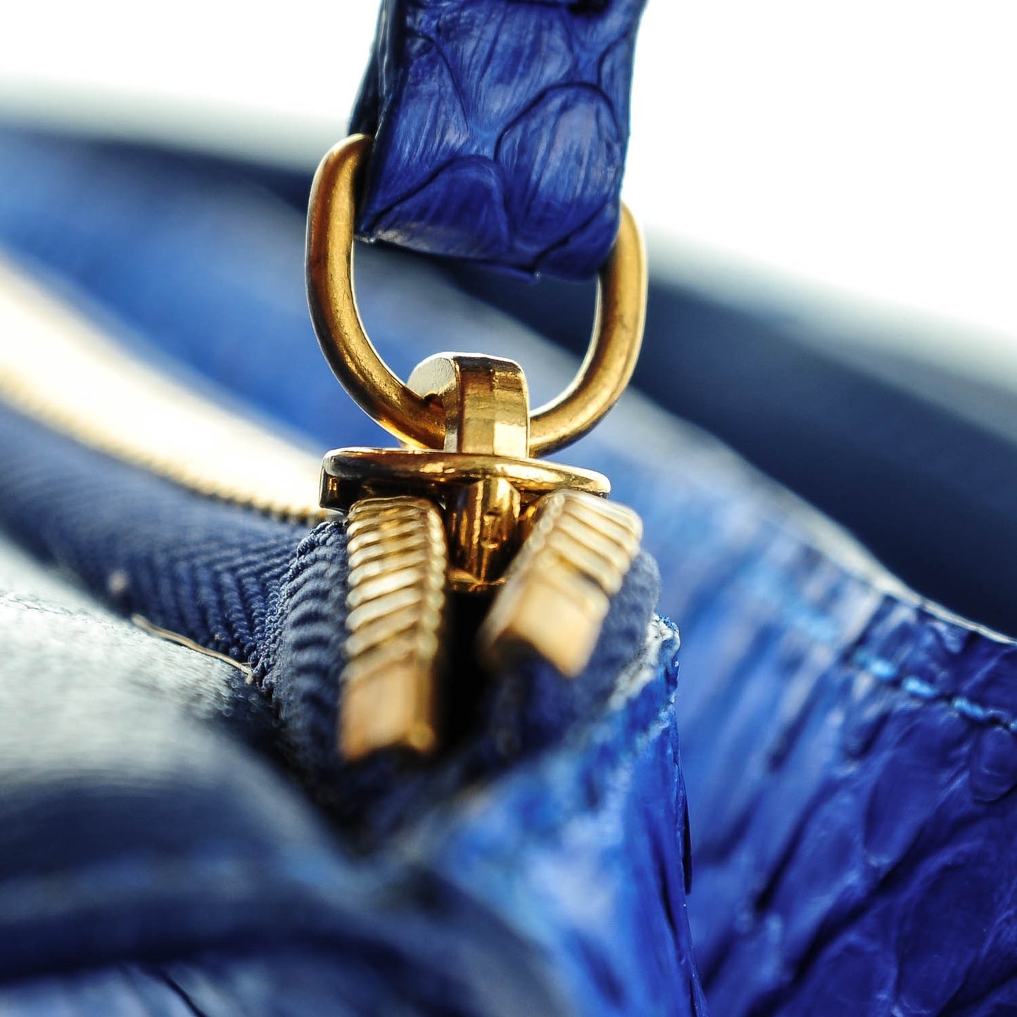 Python Medium Classic Box Flap Bag Indigo