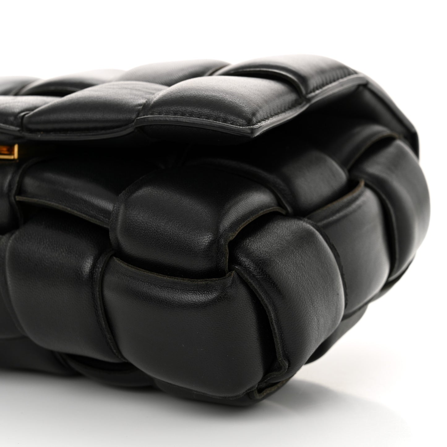 Nappa Maxi Intreccio Padded Cassette Crossbody Bag Black