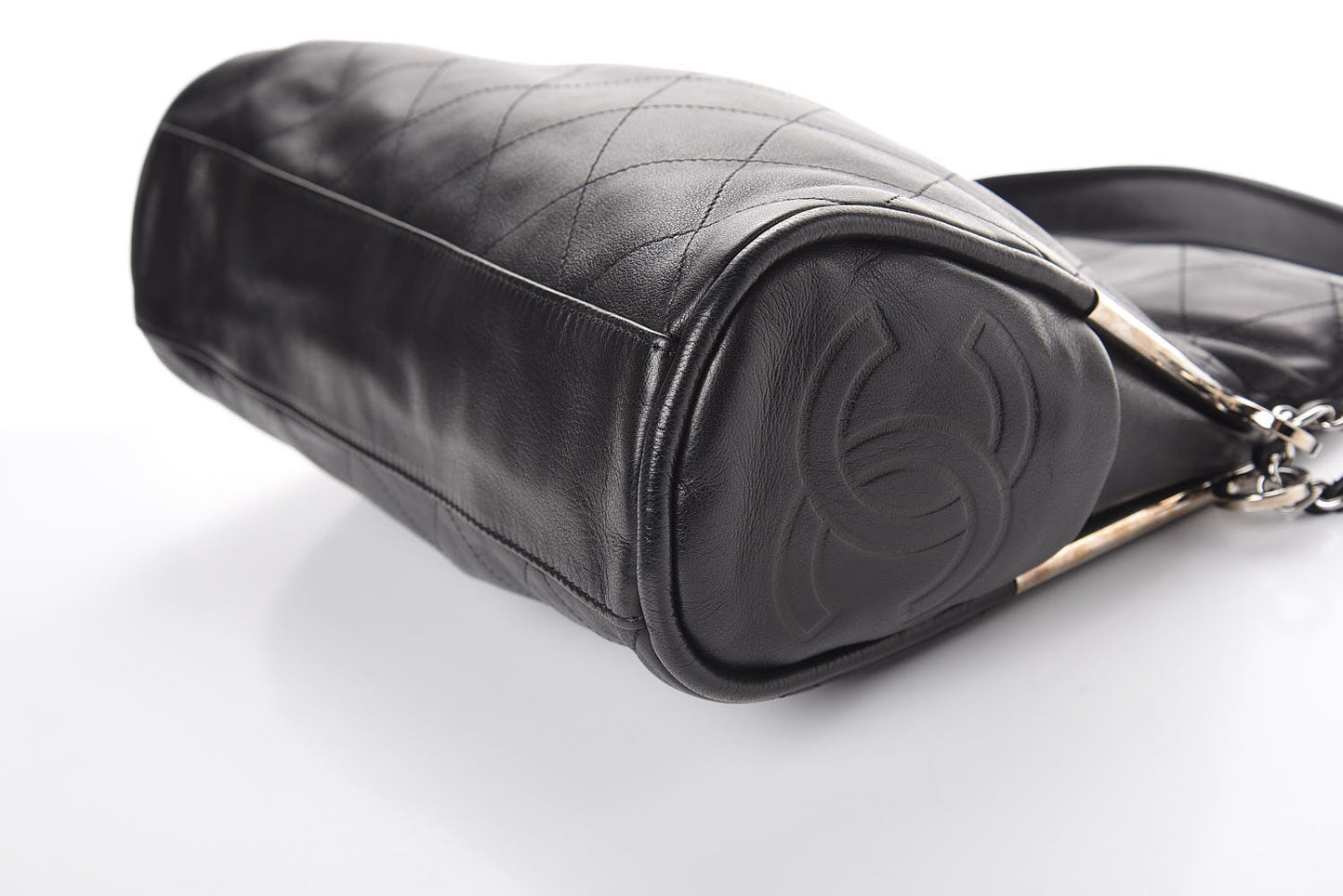 Lambskin Stitched Medium Ultimate Soft Tote Black
