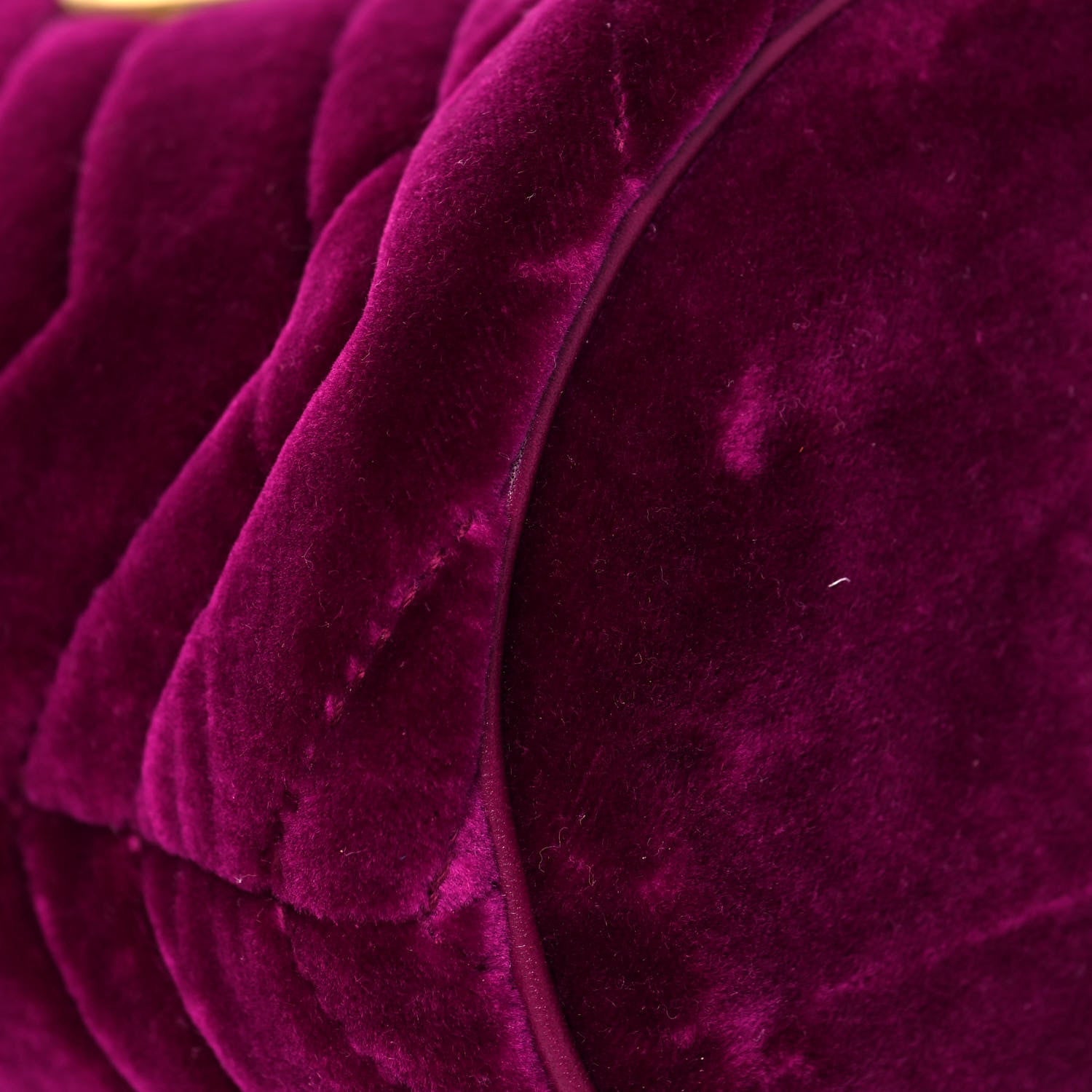 Gucci Velvet Matelasse Mini GG Marmont 2.0 Bucket Bag Fuchsia Violet Cyclamen 7 of 11