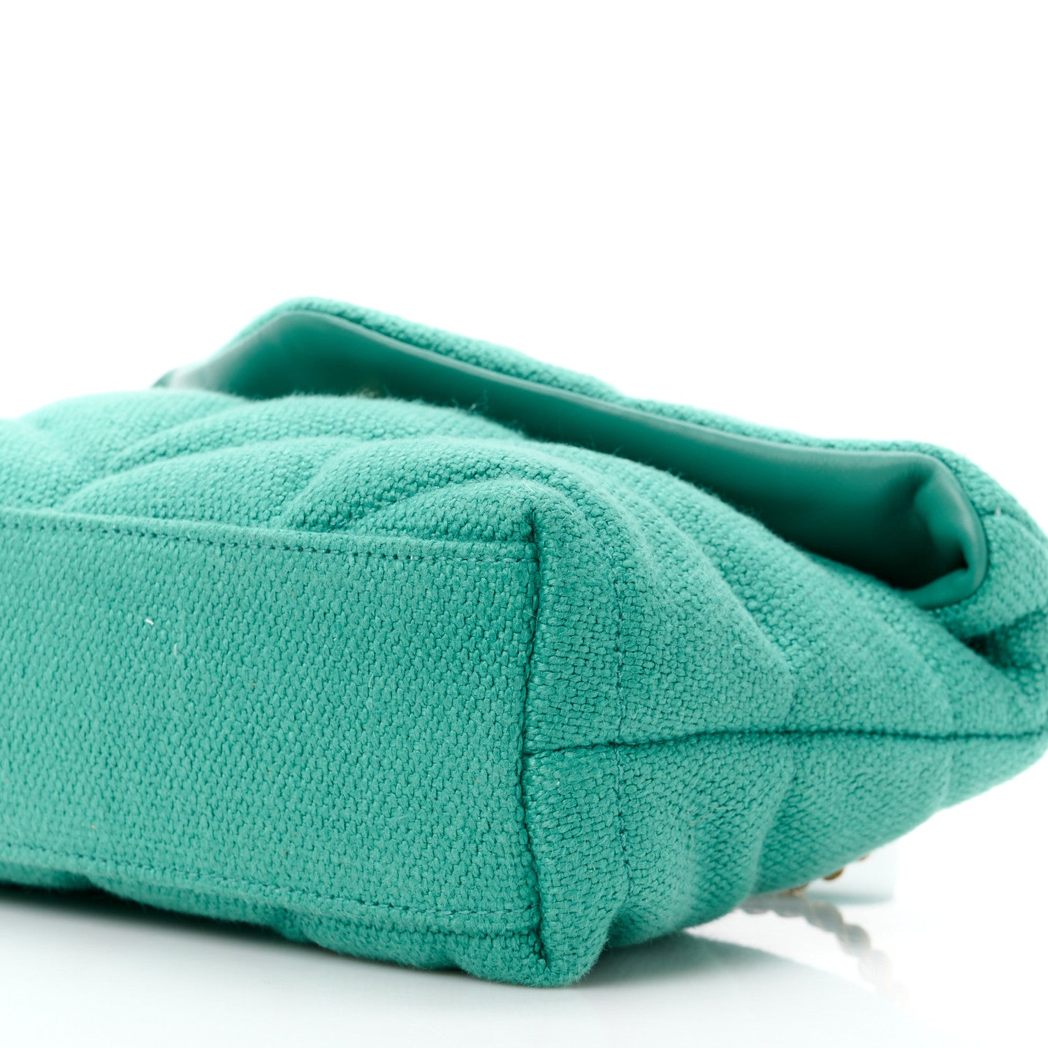 Saint Laurent Canvas Quilted Toy Loulou Puffer Monogram Chain Satchel Basil 11 of 12