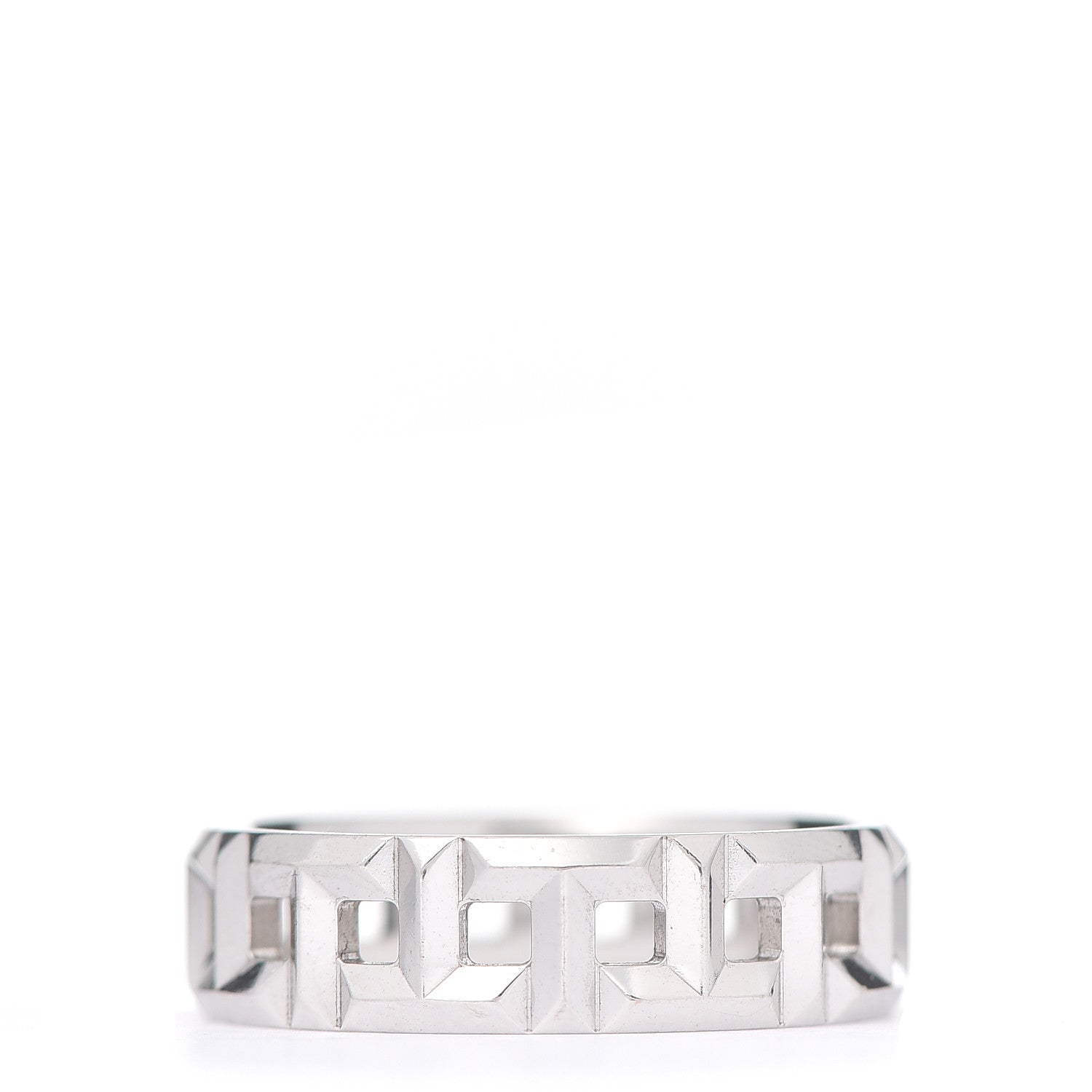 Tiffany 18K White Gold T True Wide Ring 54 7 3 of 5