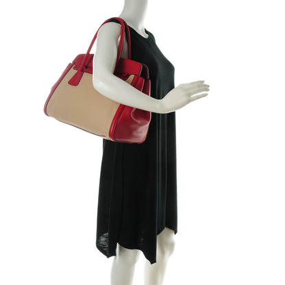 Prada Canapa Saffiano Shoulder Bag Corda Fuoco 2 of 8