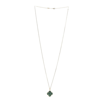 Van Cleef & Arpels 18K Yellow Gold Malachite Magic Alhambra Pendant Necklace 3 of 6