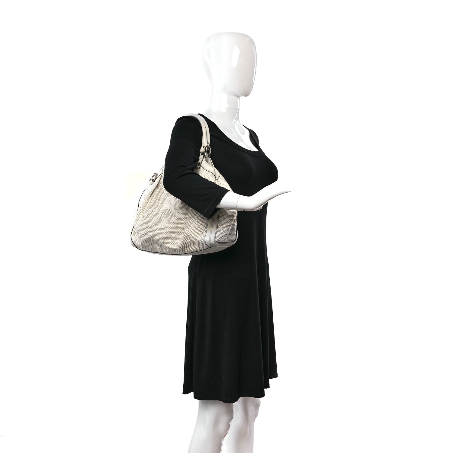 Gucci Woven Raffia Diamante Medium Sukey Tote White 2 of 18