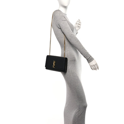 Saint Laurent Grain De Poudre Medium Classic Monogram Kate Satchel Black 2 of 12