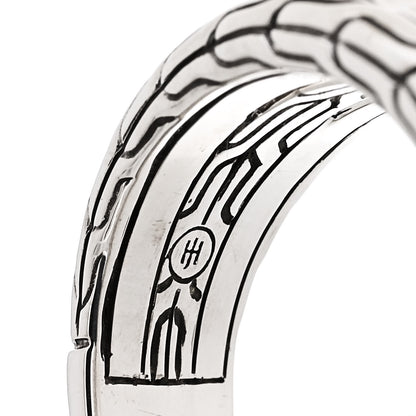 John Hardy Sterling Silver Classic Chain Hammered 3-Row Ring 54 7 4 of 6