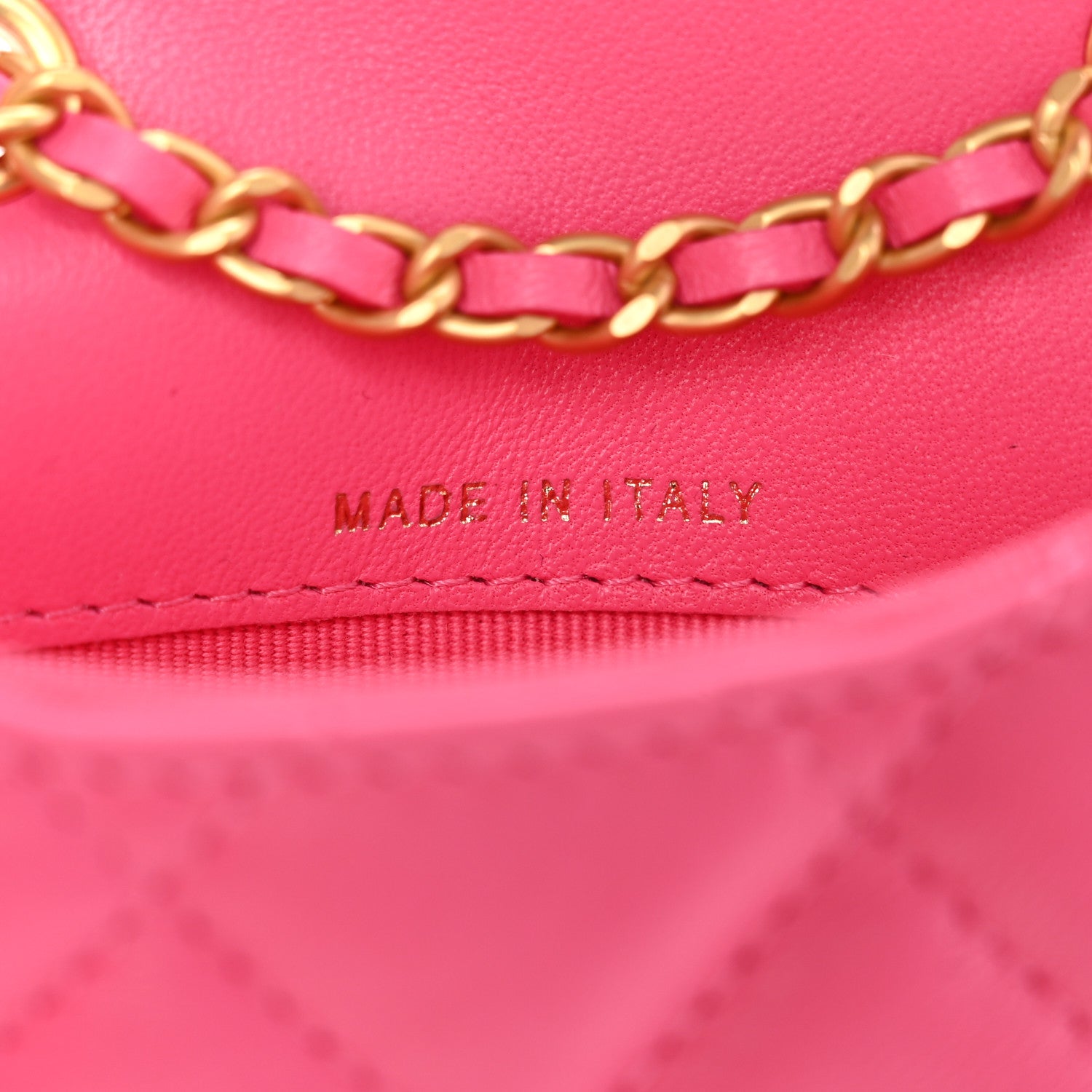 Chanel Lambskin Enamel Quilted Mini Chain Belt Bag Pink 6 of 10