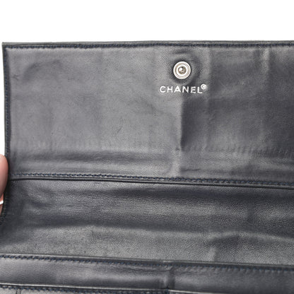 Chanel Lambskin Quilted Chocolate Bar Long Wallet Black 10 of 13