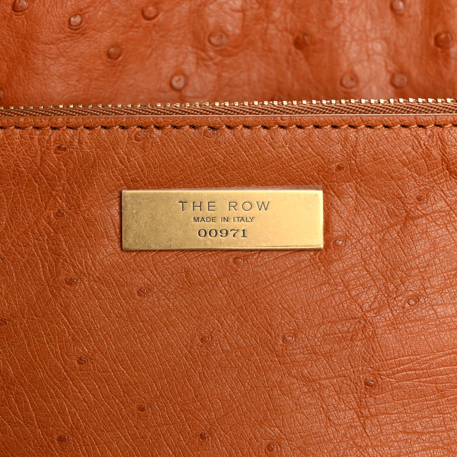 The Row Ostrich Alexia Bag Caramel 7 of 11