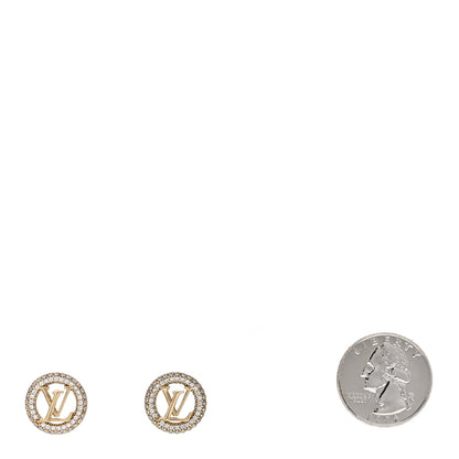 Louis Vuitton Metal Crystal Louise By Night Earrings Gold 2 of 4