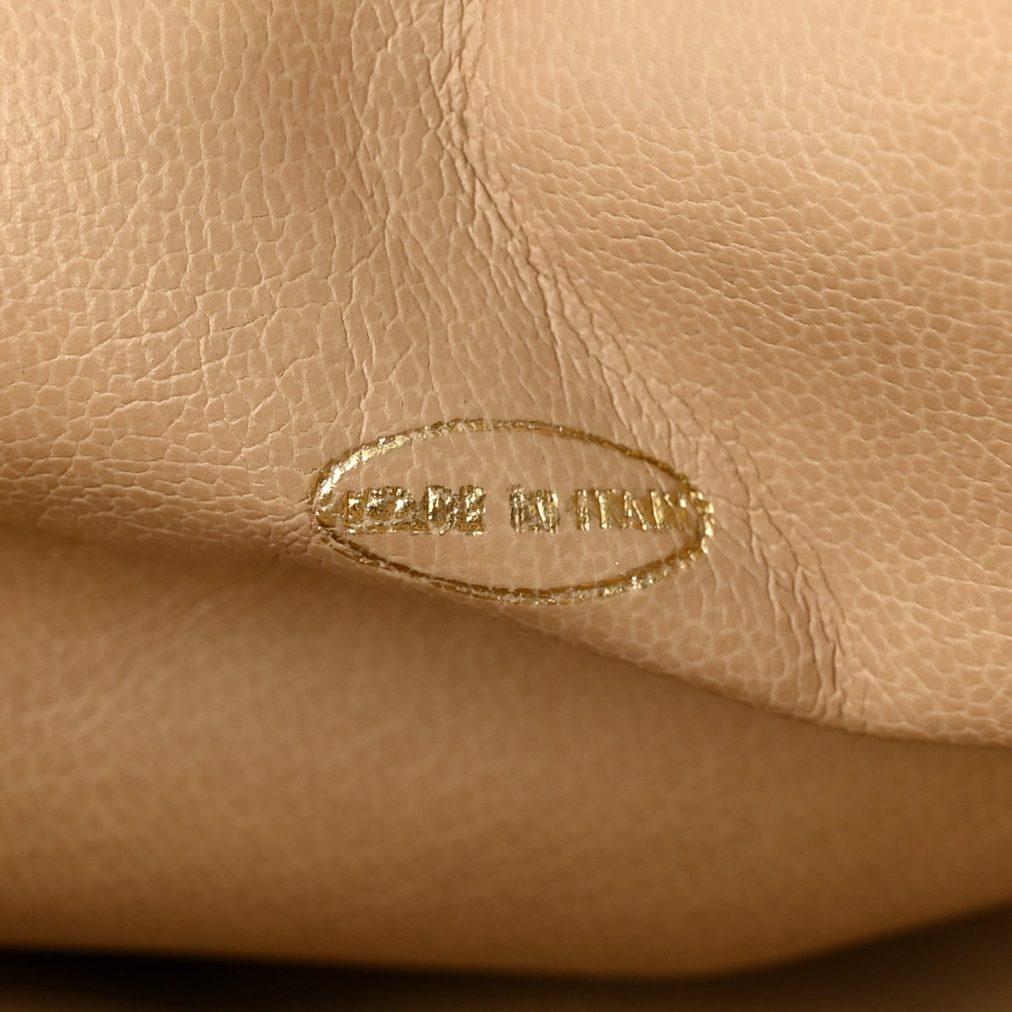 Lambskin Quilted Drawstring Bucket Bag Beige