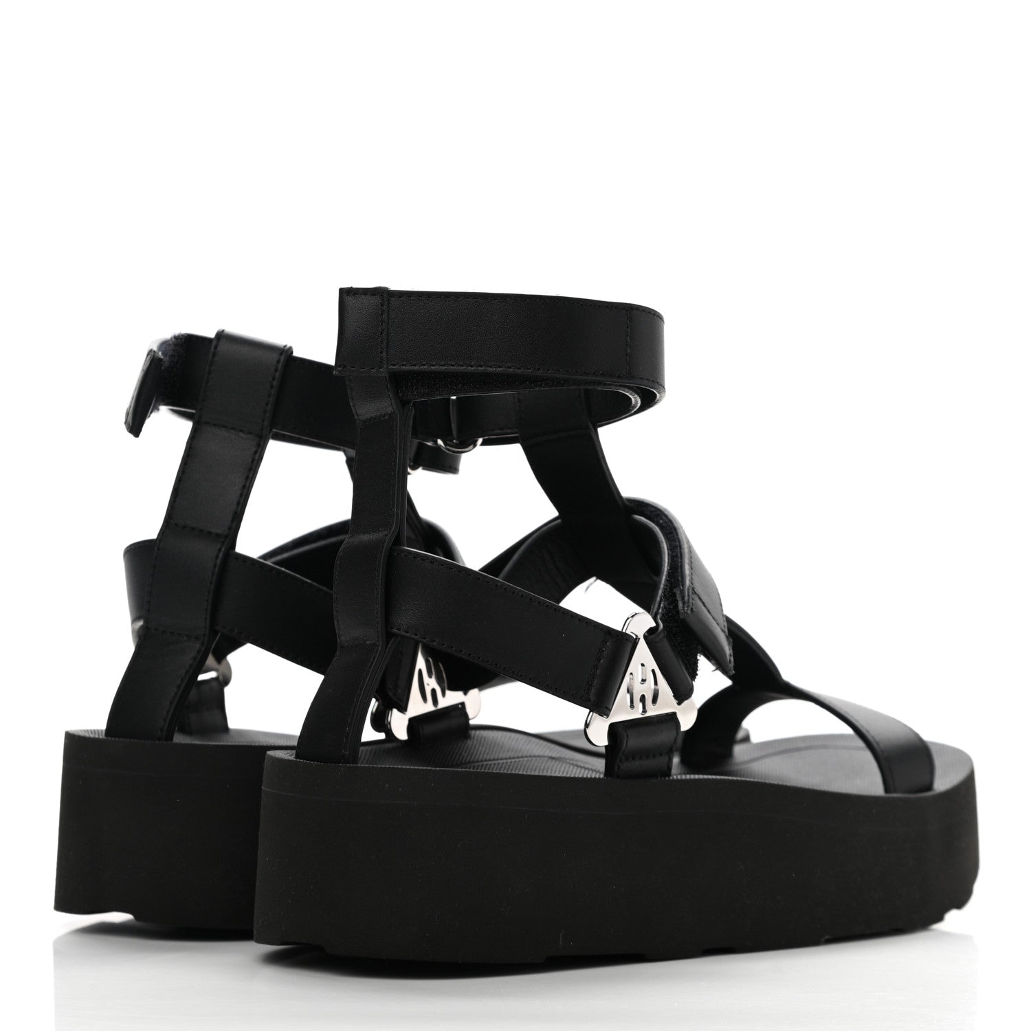 Hermes Calfskin Womens Enid Sandals 35 Black 4 of 12