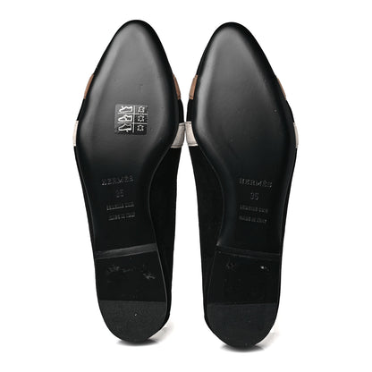 Hermes Velvet Goatskin Womens Roxane Mules 35 Multicolor Black 5 of 9