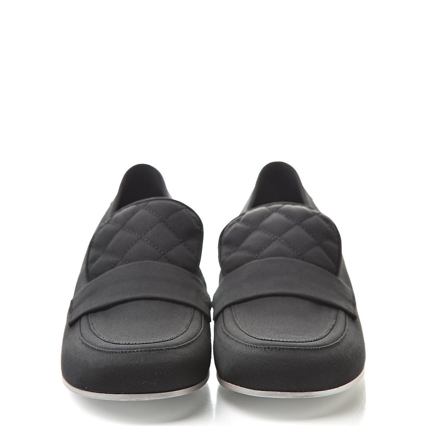 Quilted Grosgrain CC Loafers 38 Black
