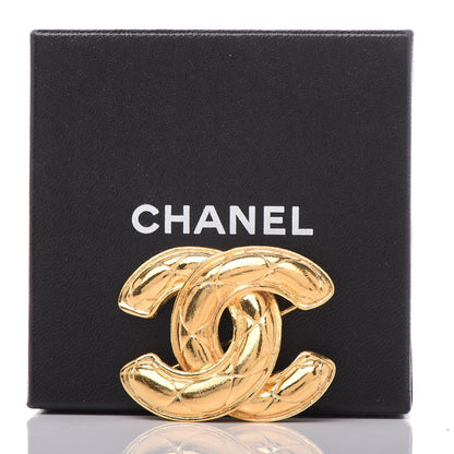 Chanel Metal Quilted Large CC Brooch Gold 5 of 5