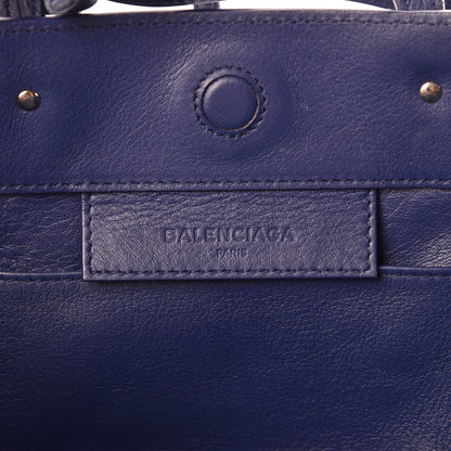 Balenciaga Calfskin Papier Mini A4 Zip Around Tote Bleu Mineral 6 of 9