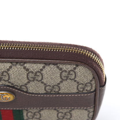 Gucci GG Supreme Monogram Ophidia Phone Case Wristlet Brown 9 of 11