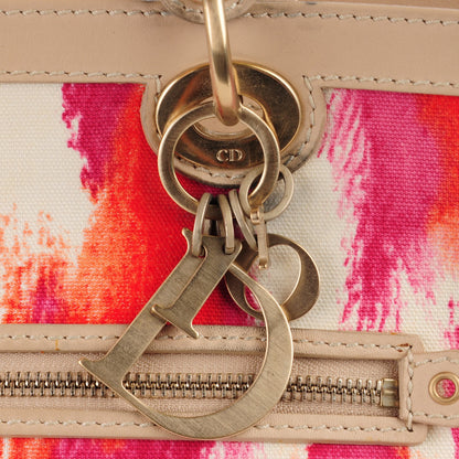 Christian Dior Calfskin Canvas Printed Saint Tropez Tote Medium Beige 6 of 9