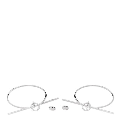 Hermes Sterling Silver MM Loop Earrings 3 of 5