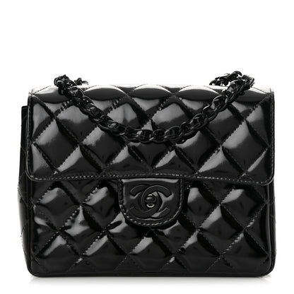 Chanel Patent Calfskin Quilted Mini Square Flap So Black 1 of 18
