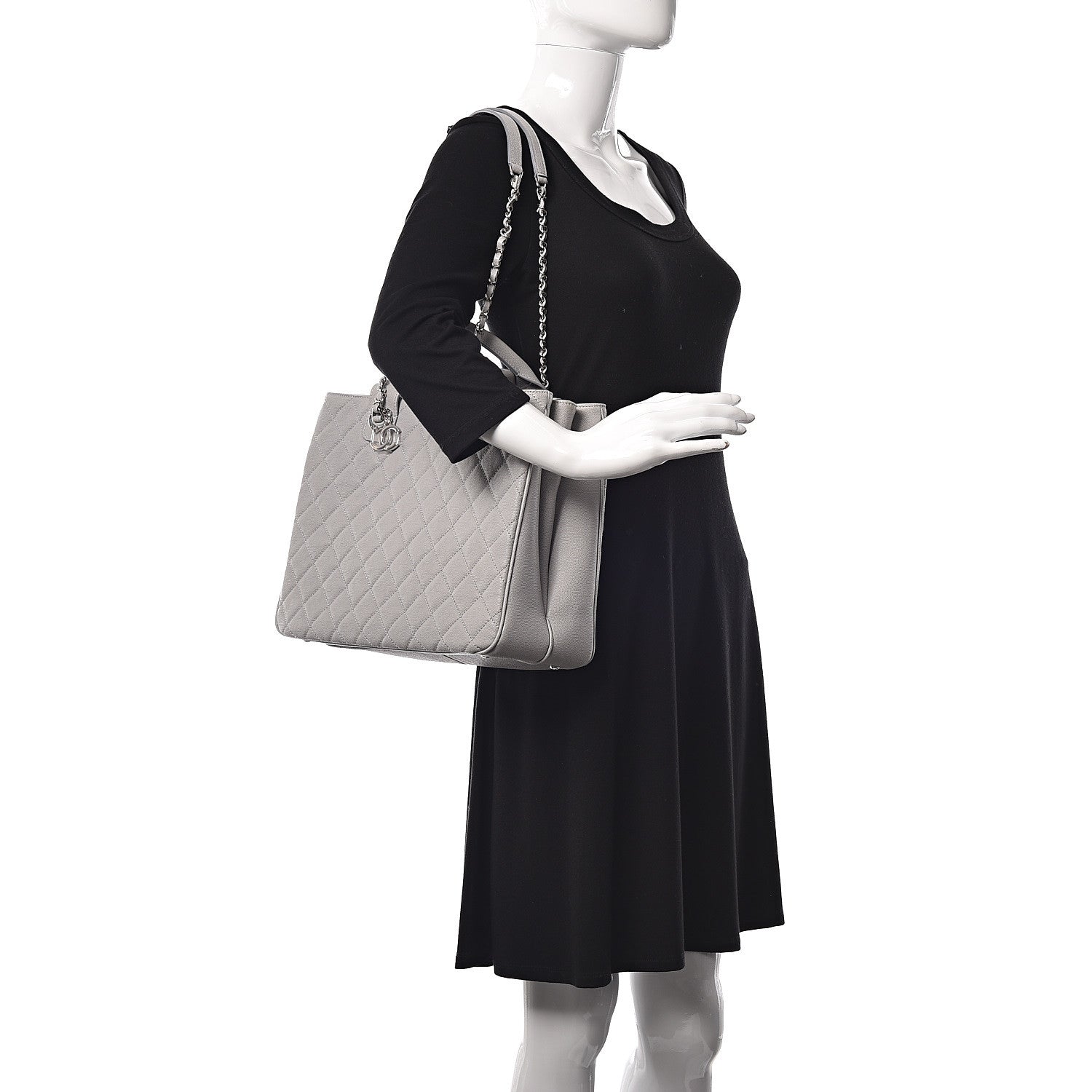 Chanel Caviar Quilted Large Urban Companion Top Handle Shopping Tote Grey 2 of 13