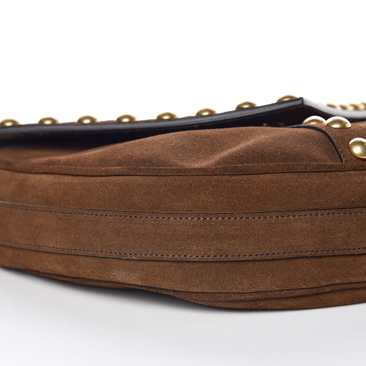 Suede Y Studs Satchel Brown
