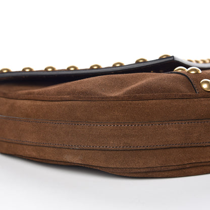 Saint Laurent Suede Y Studs Satchel Brown 5 of 10