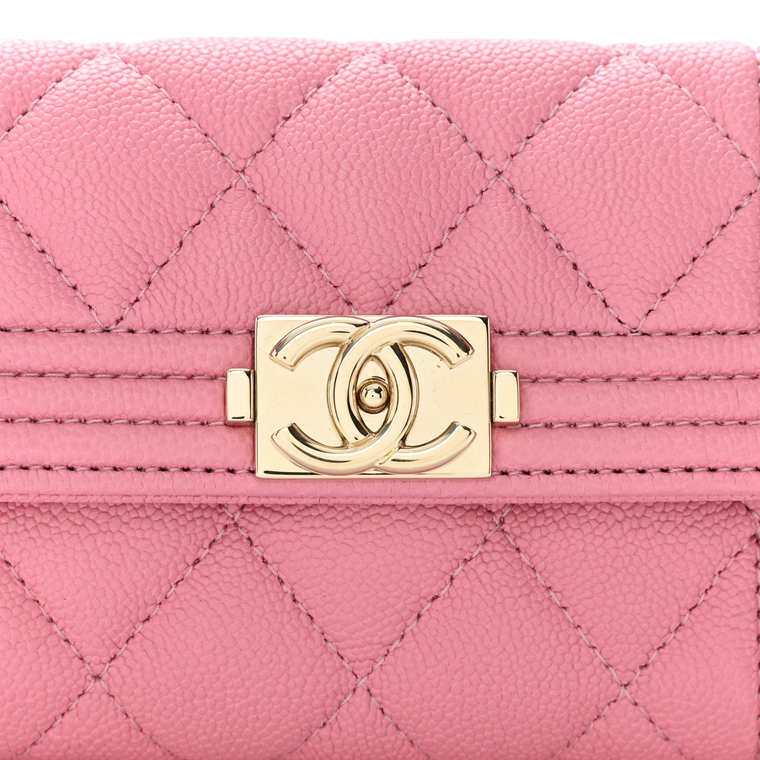 Chanel Caviar Quilted Boy Flap Card Holder Wallet Light Pink 9 of 11