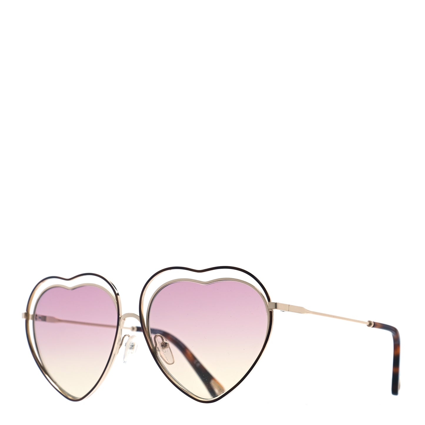 Metal Poppy Love Heart Sunglasses CE131S Havana Rose