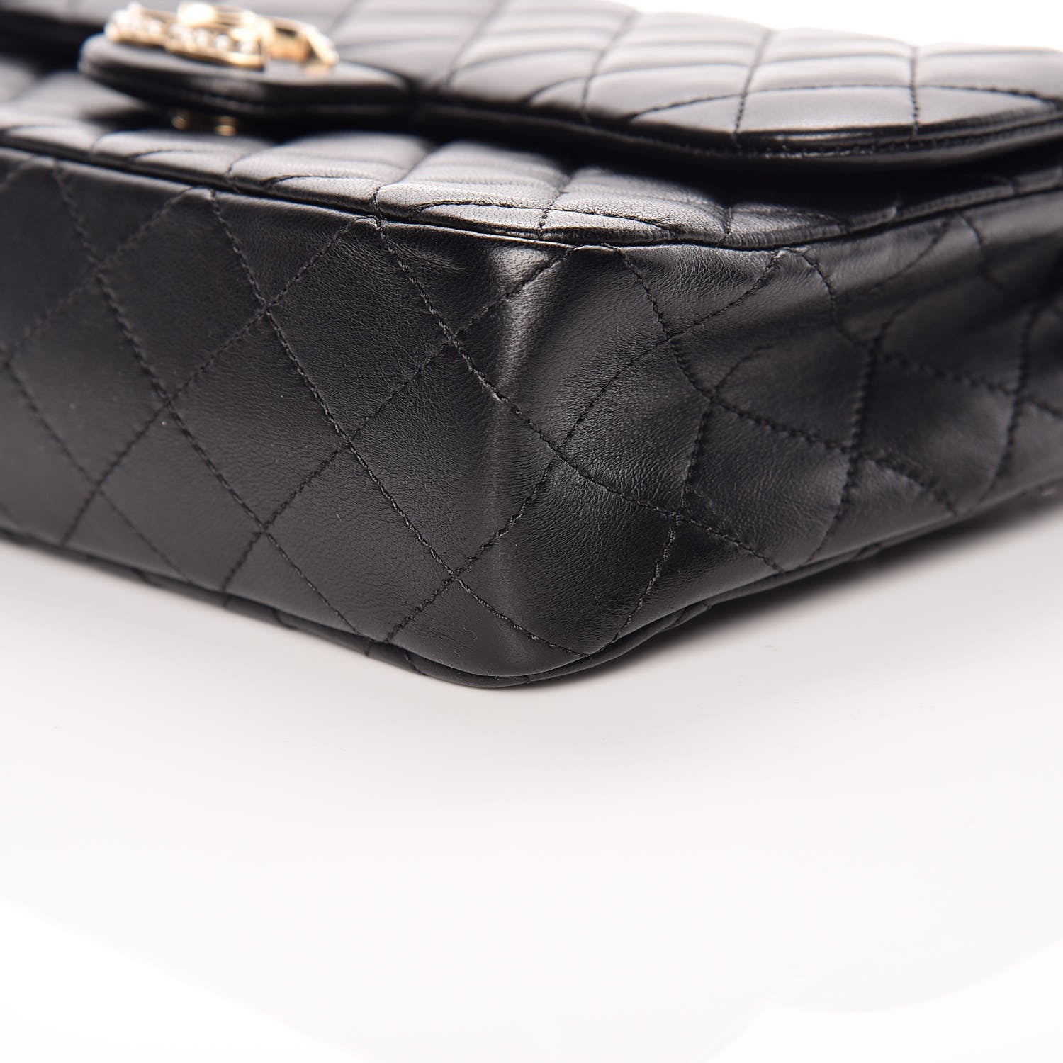 Chanel Lambskin Quilted Medium Westminster Pearl Flap Black 10 of 11
