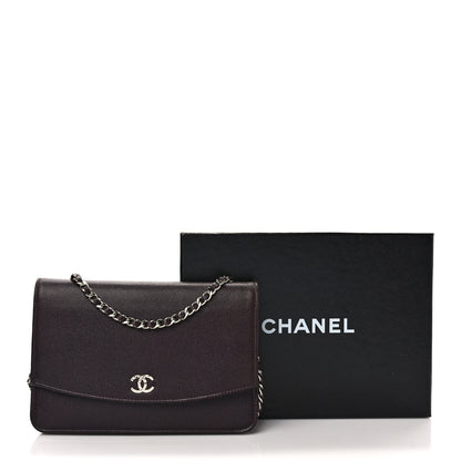Chanel Caviar Sevruga Wallet on Chain WOC Plum 8 of 8